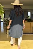Made in Italy Milo Cotton Slouch Sac Dress Black